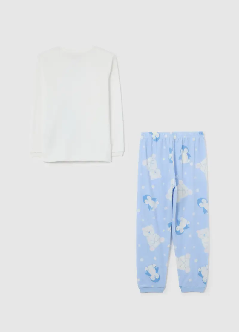 Pigiama Bianco Con Stampa Orsetti, Bambina, Bianco miniatura 2