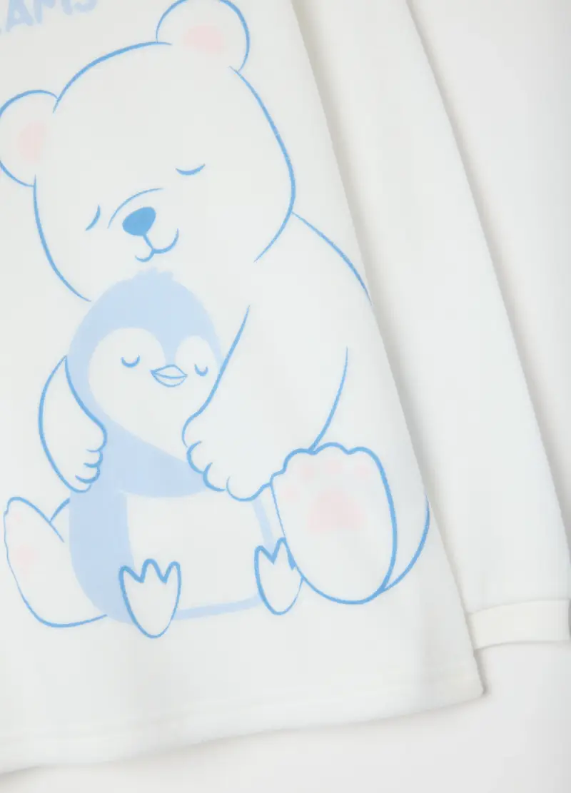 Pigiama Bianco Con Stampa Orsetti, Bambina, Bianco miniatura 3