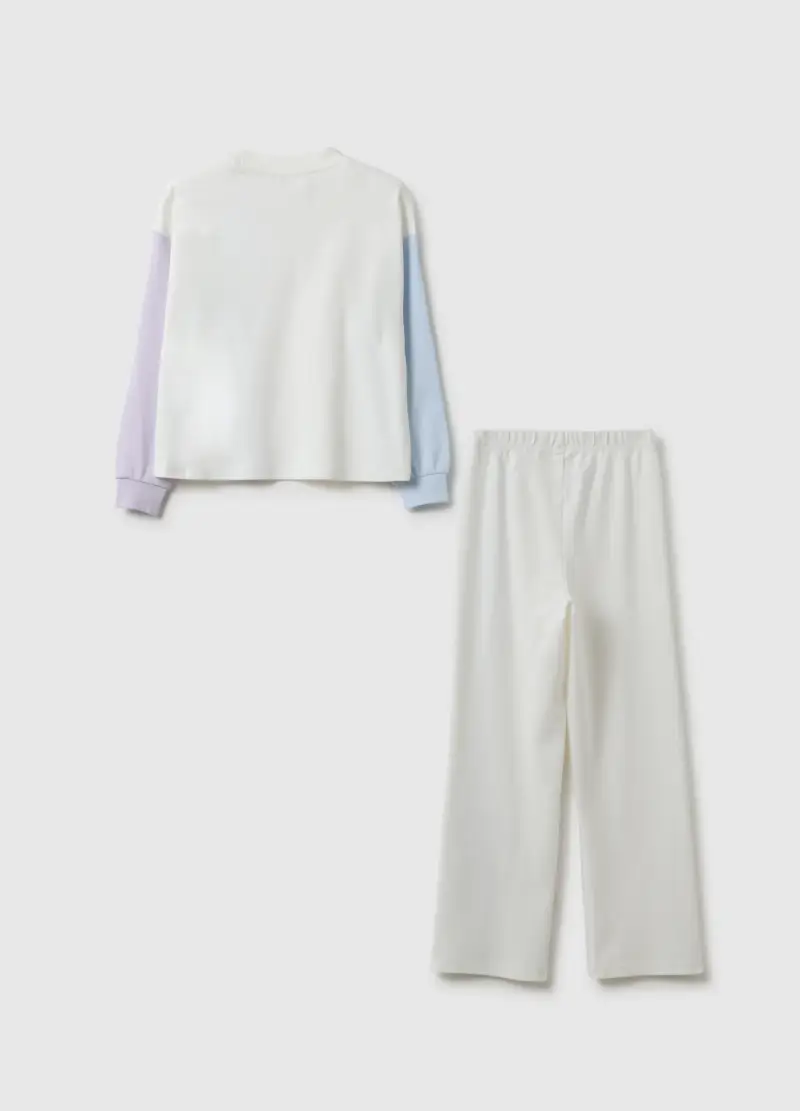 Pigiama Bianco Da Bambina In Puro Cotone Looney Tunes X Italia Team, Multicolor miniatura 2