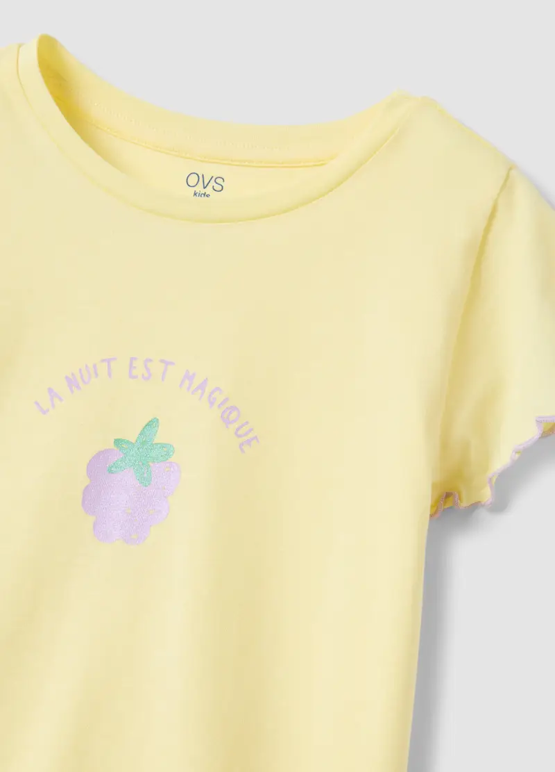 Pigiama Corto In Puro Cotone Multicolor Da Bambina Regular Fit, Multicolor miniatura 3