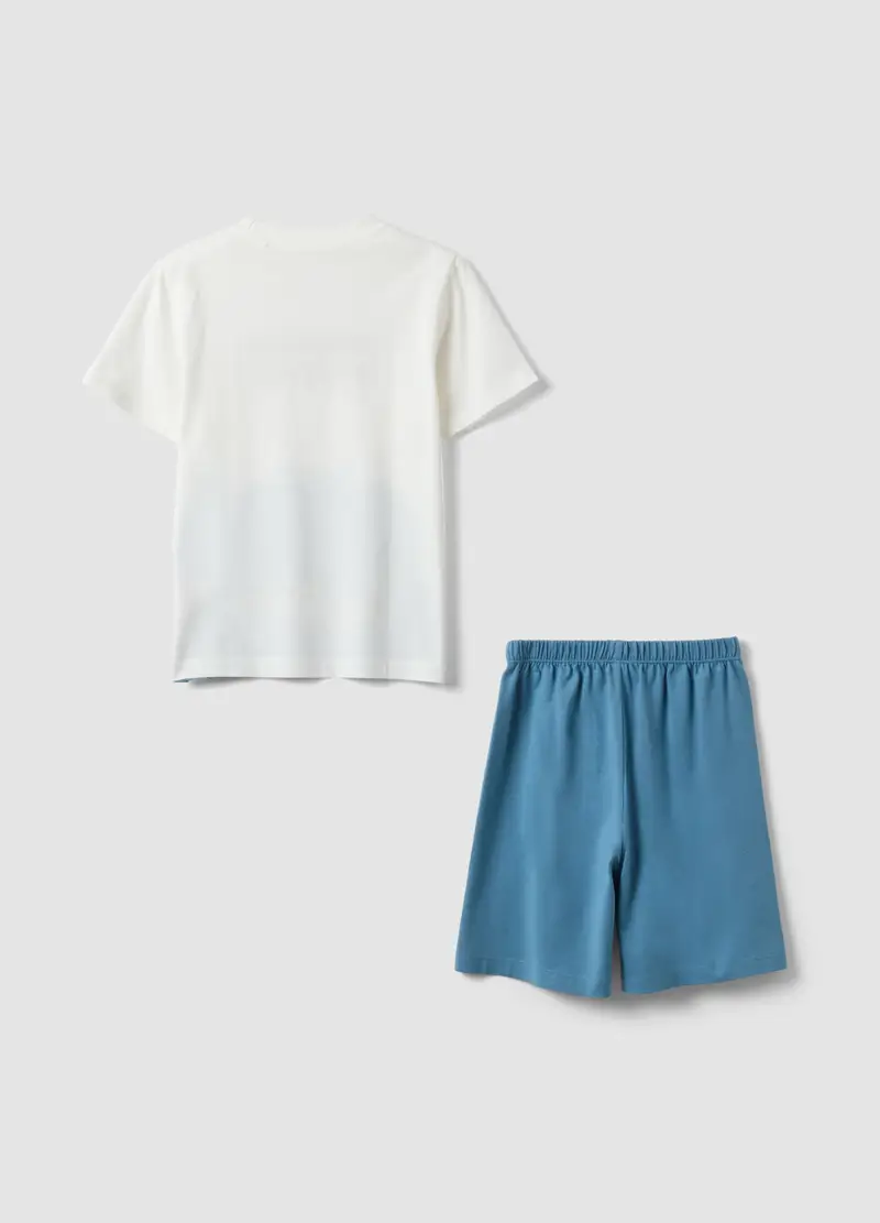 Pigiama Corto In Puro Cotone Multicolor Da Bambino Regular Fit, Multicolor miniatura 2