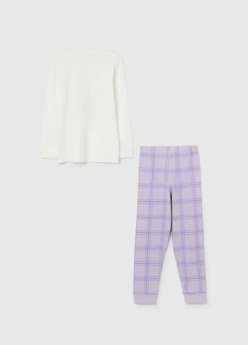 Pigiama Da Bambina In Puro Cotone Multicolor Con Stampa, Multicolor miniatura 2