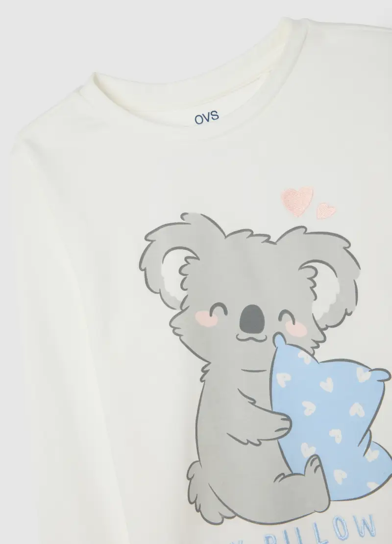 Pigiama Da Bambina In Puro Cotone Multicolor Regular Fit Con Stampa, Multicolor miniatura 3