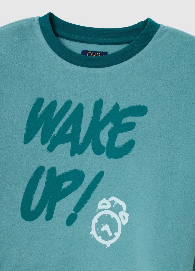 Pigiama Da Bambino In Micropile Verde Regular Fit, Verde miniatura 3