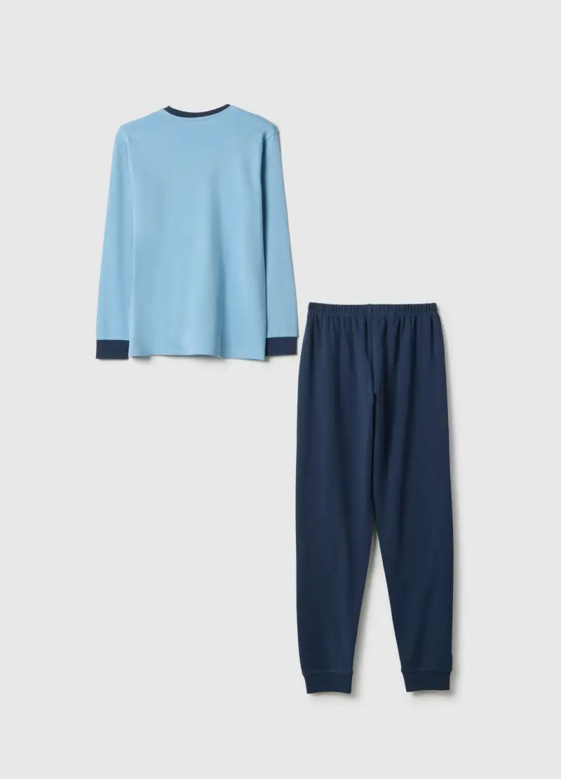 Pigiama Da Bambino In Puro Cotone Multicolor Regular Fit Con Stampa, Multicolor miniatura 2