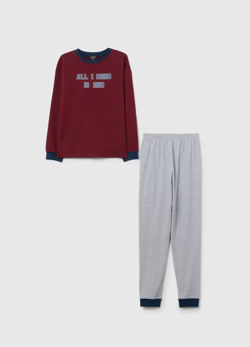 Pigiama Da Bambino In Puro Cotone Multicolor Regular Fit, Multicolor