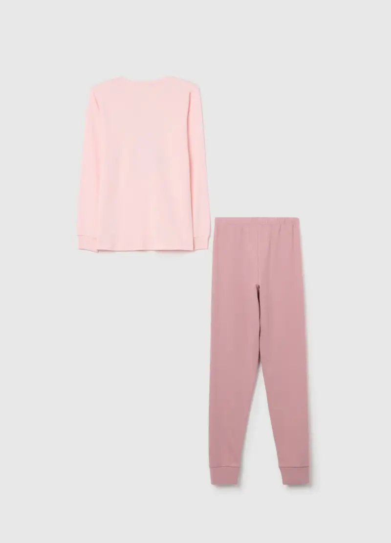 Pigiama Da Ragazza In Puro Cotone Rosa Regular Fit, Bambina, Rosa miniatura 2