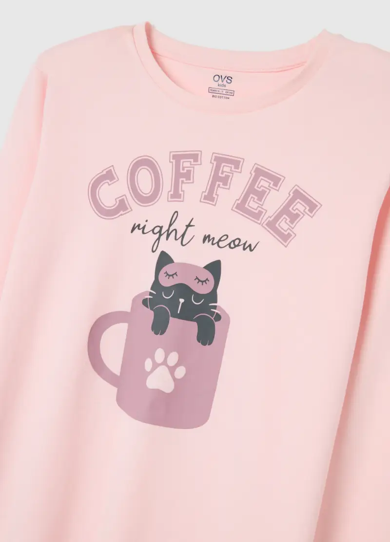 Pigiama Da Ragazza In Puro Cotone Rosa Regular Fit, Bambina, Rosa miniatura 3