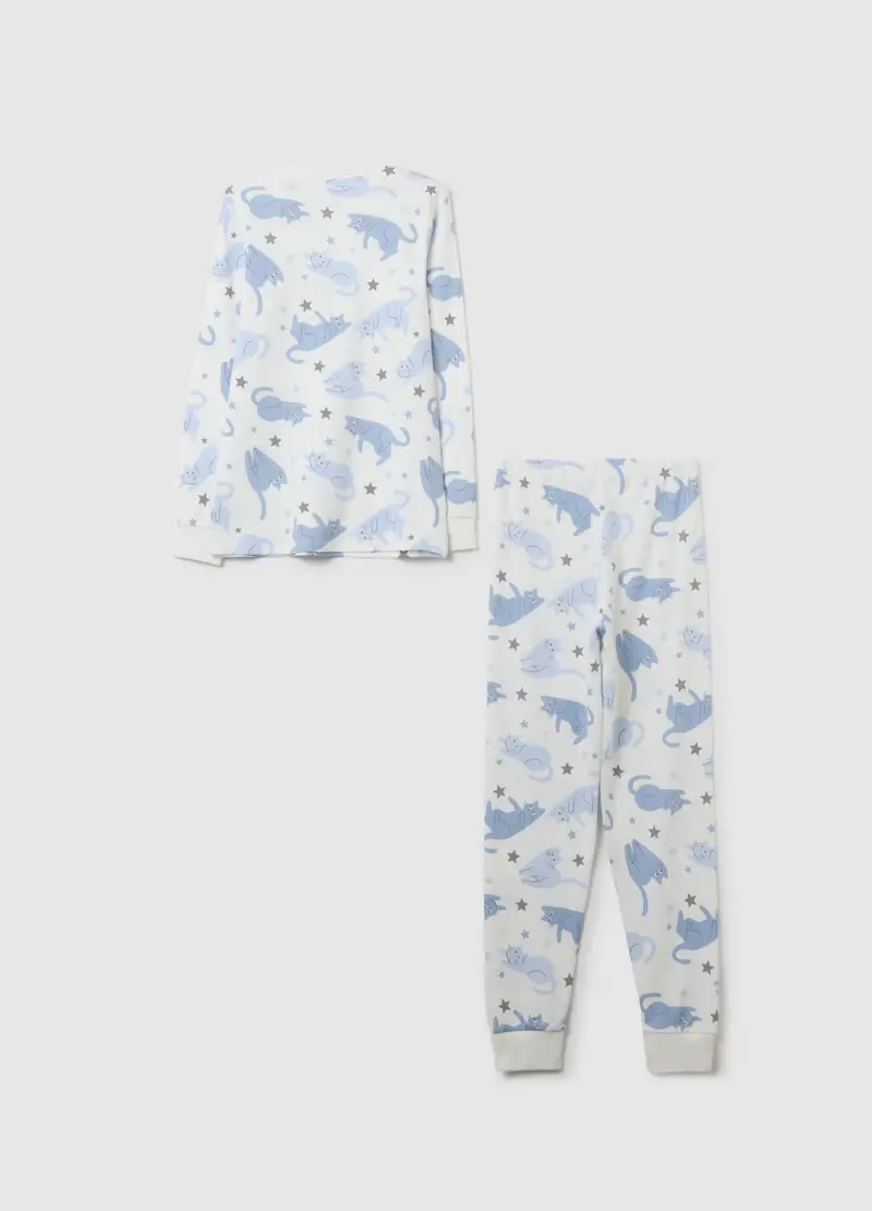 Pigiama Da Ragazze In Puro Cotone Multicolor Con Stampa, Bambina, Multicolor miniatura 2