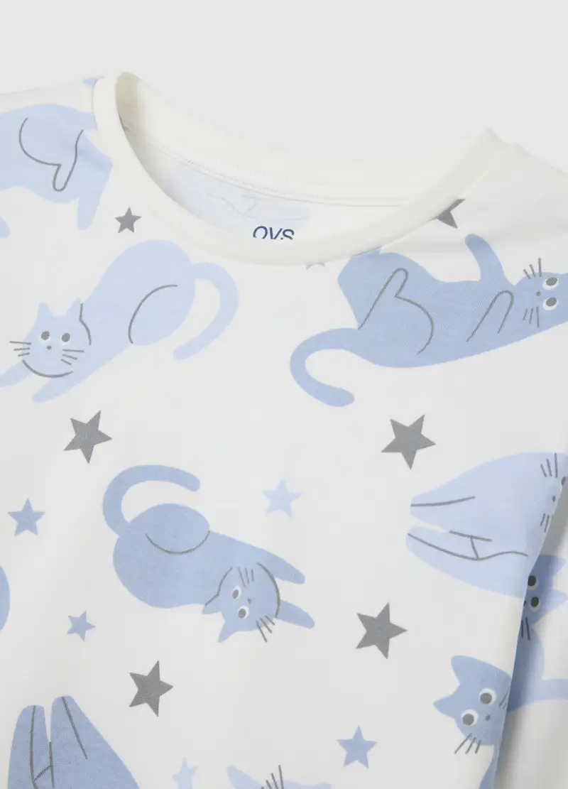 Pigiama Da Ragazze In Puro Cotone Multicolor Con Stampa, Bambina, Multicolor miniatura 3