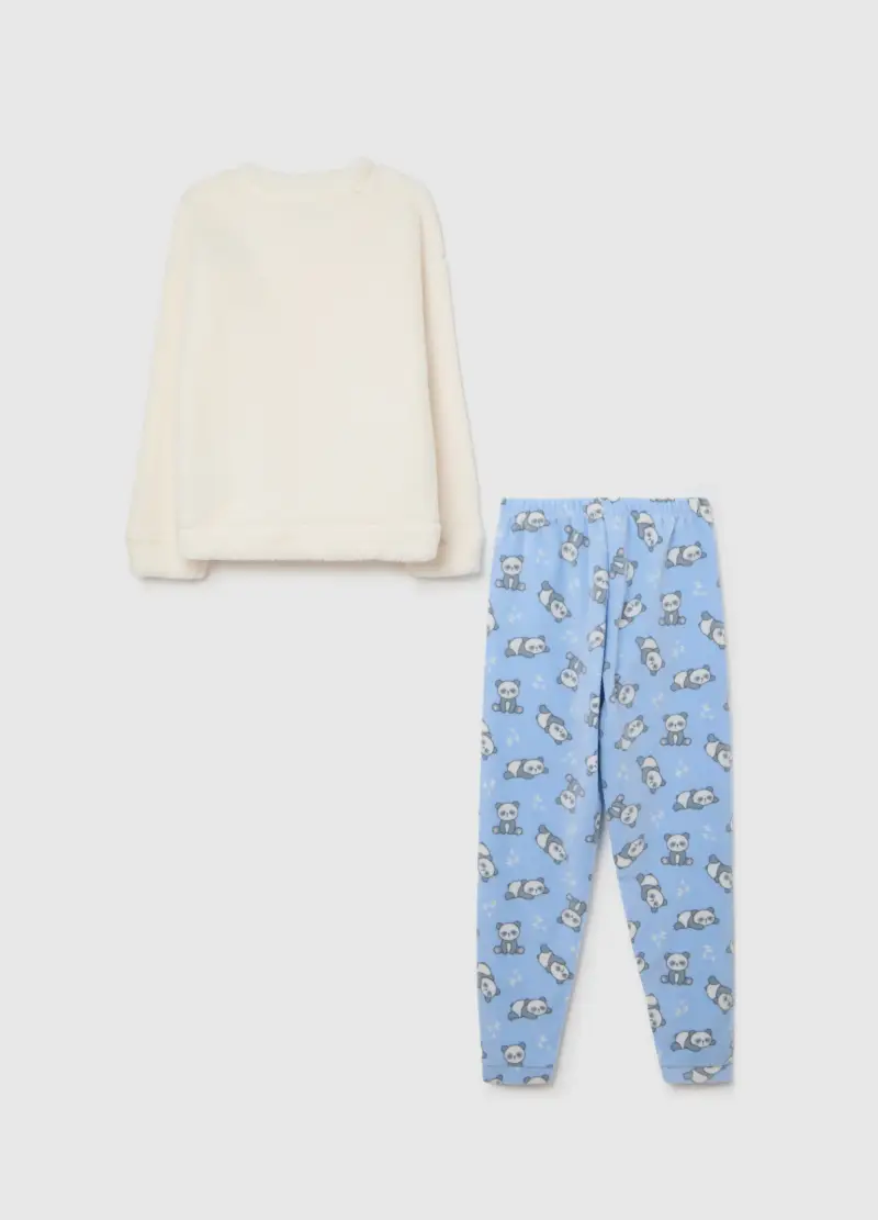 Pigiama Da Ragazze In Sherpa Multicolor Regular Fit Con Stampa, Bambina, Multicolor miniatura 2