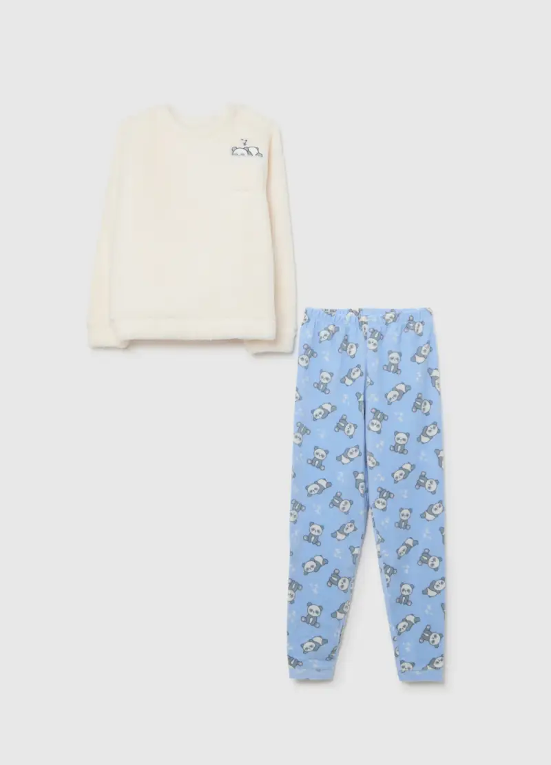 Pigiama Da Ragazze In Sherpa Multicolor Regular Fit Con Stampa, Bambina, Multicolor