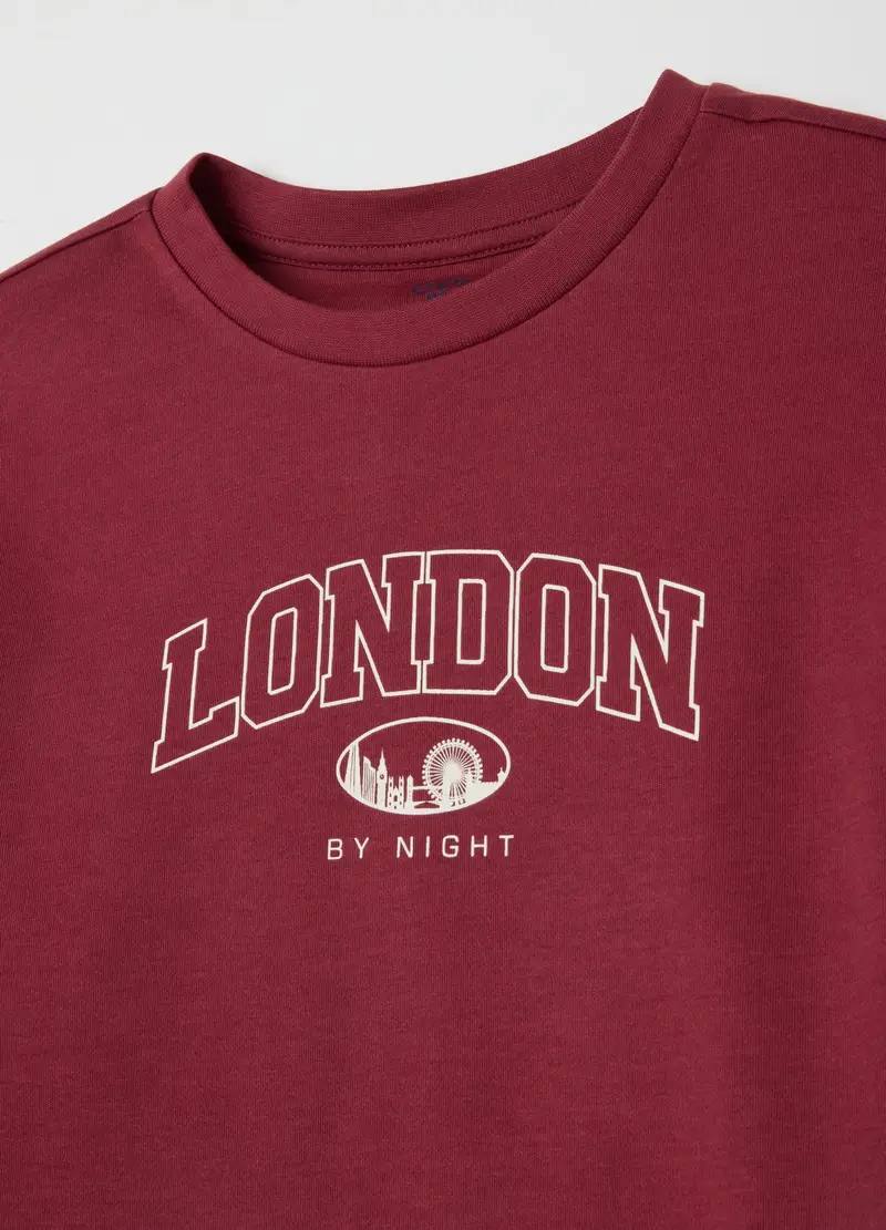 Pigiama Da Ragazzo In Puro Cotone Rosso Regular Fit, Bambino, Rosso miniatura 3