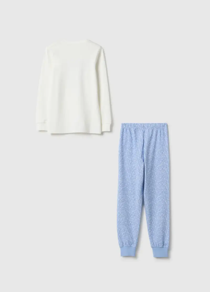 Pigiama Floreale Multicolor Da Bambina In Puro Cotone Regular Fit, Multicolor miniatura 2