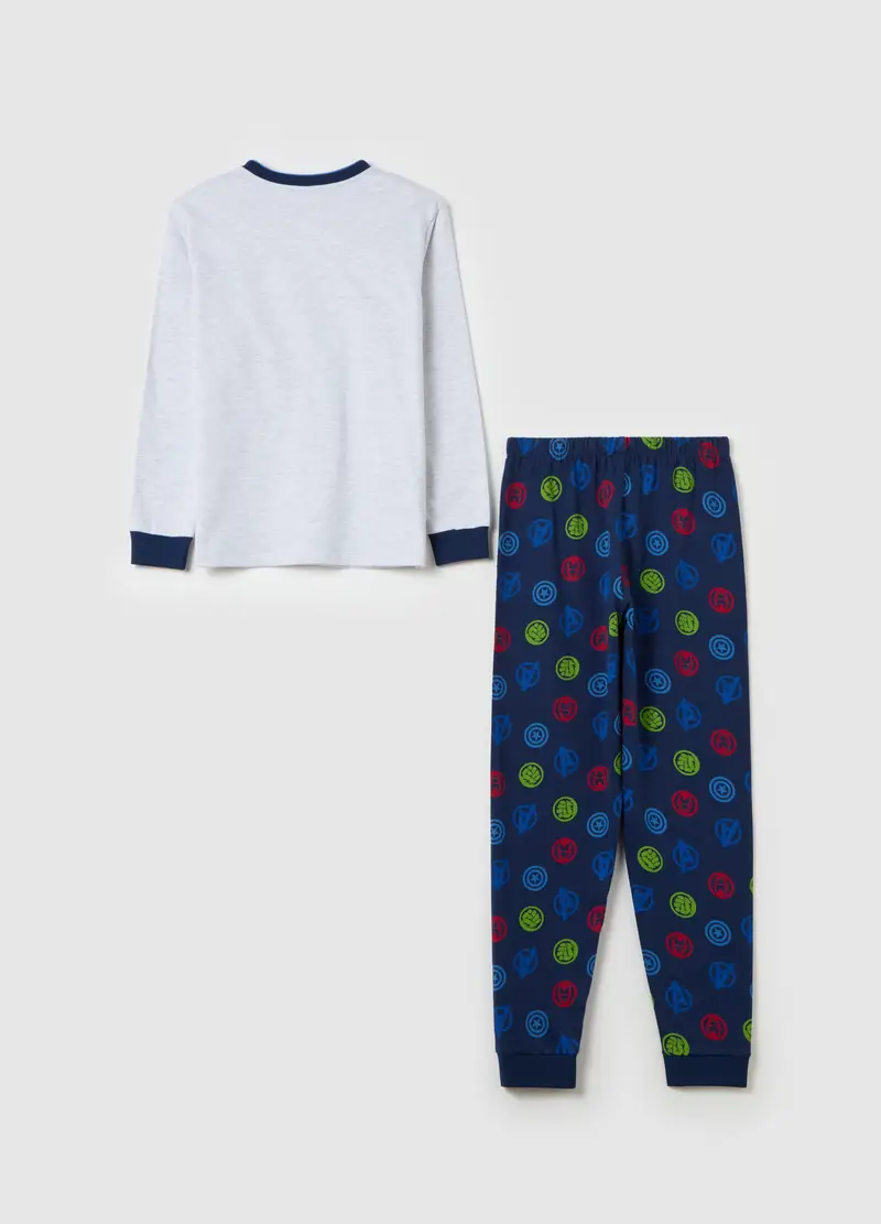 Pigiama In Cotone Bio Con Stampa Avengers, Bambino, Multicolor miniatura 2
