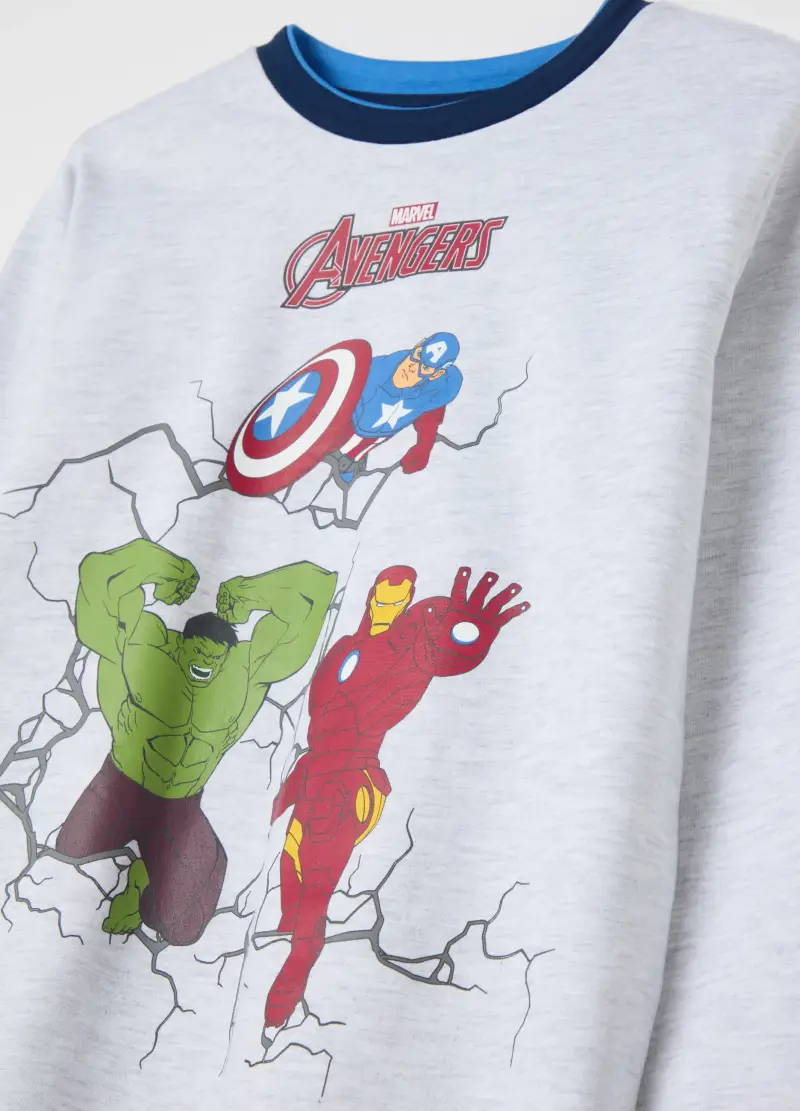 Pigiama In Cotone Bio Con Stampa Avengers, Bambino, Multicolor miniatura 3