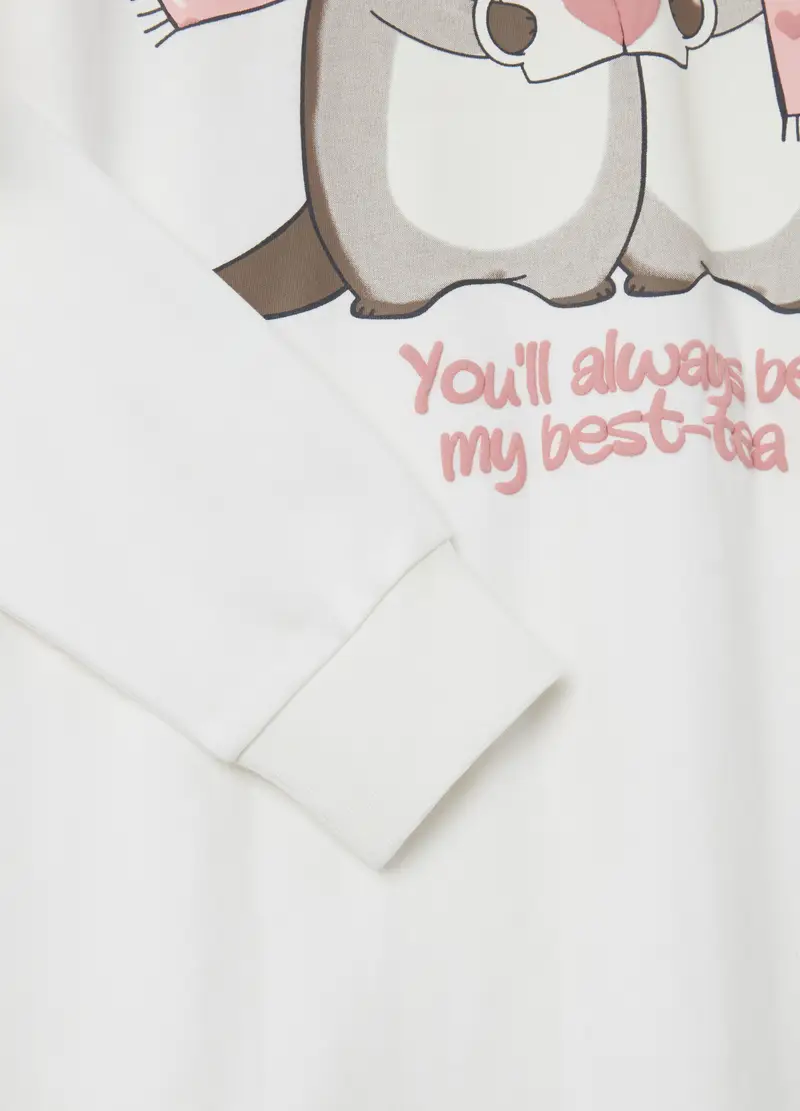 Pigiama In Cotone Bio Con Stampa, Bambina, Multicolor miniatura 3