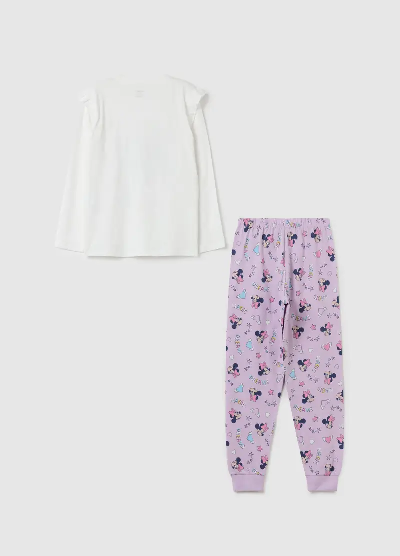 Pigiama In Cotone Bio Con Stampa Minnie, Bambina, Multicolor miniatura 2
