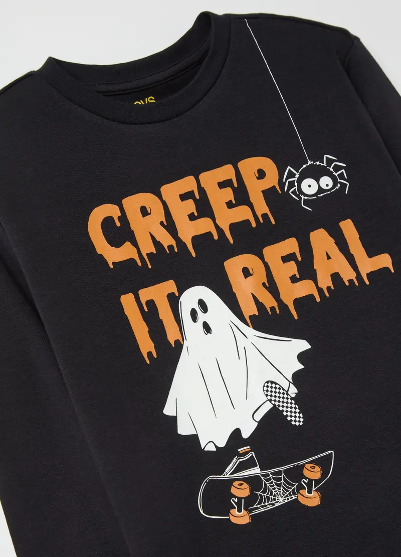 Pigiama In Cotone Bio Stampa "creep It Real", Bambino, Multicolor miniatura 3