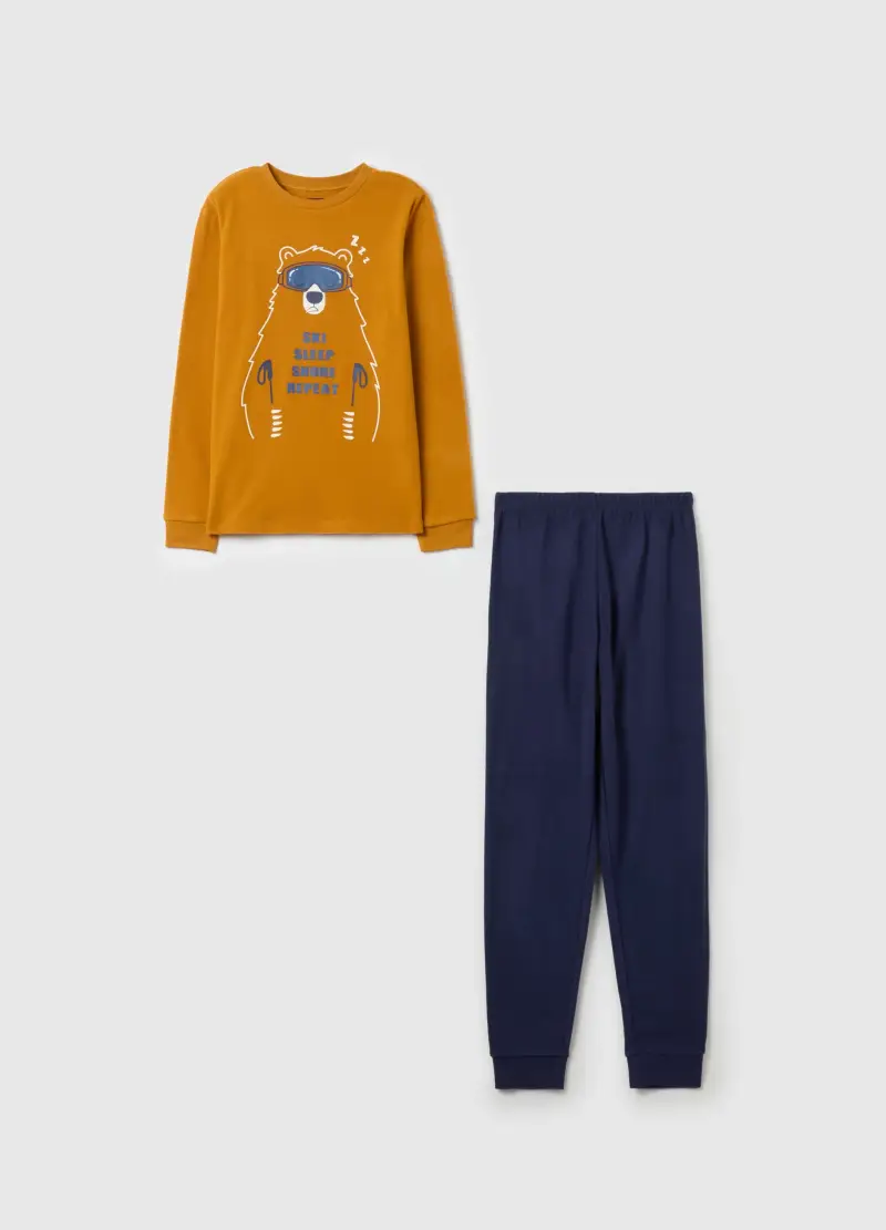 Pigiama In Pile Con Stampa, Bambino, Multicolor