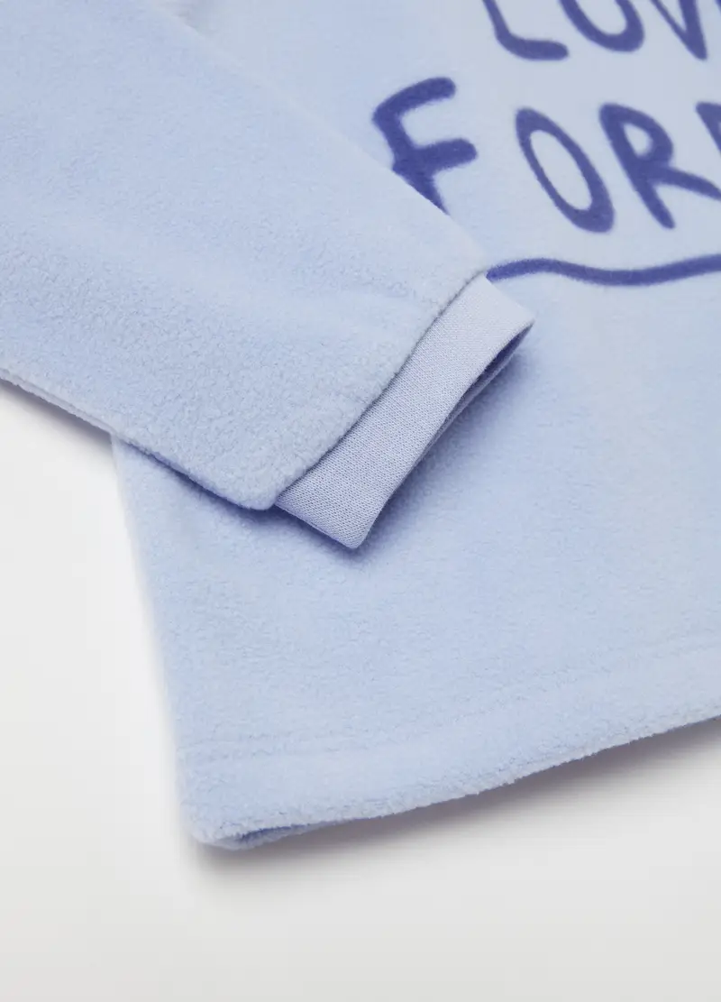 Pigiama In Pile Con Stampa "love Forever", Bambina, Viola miniatura 3