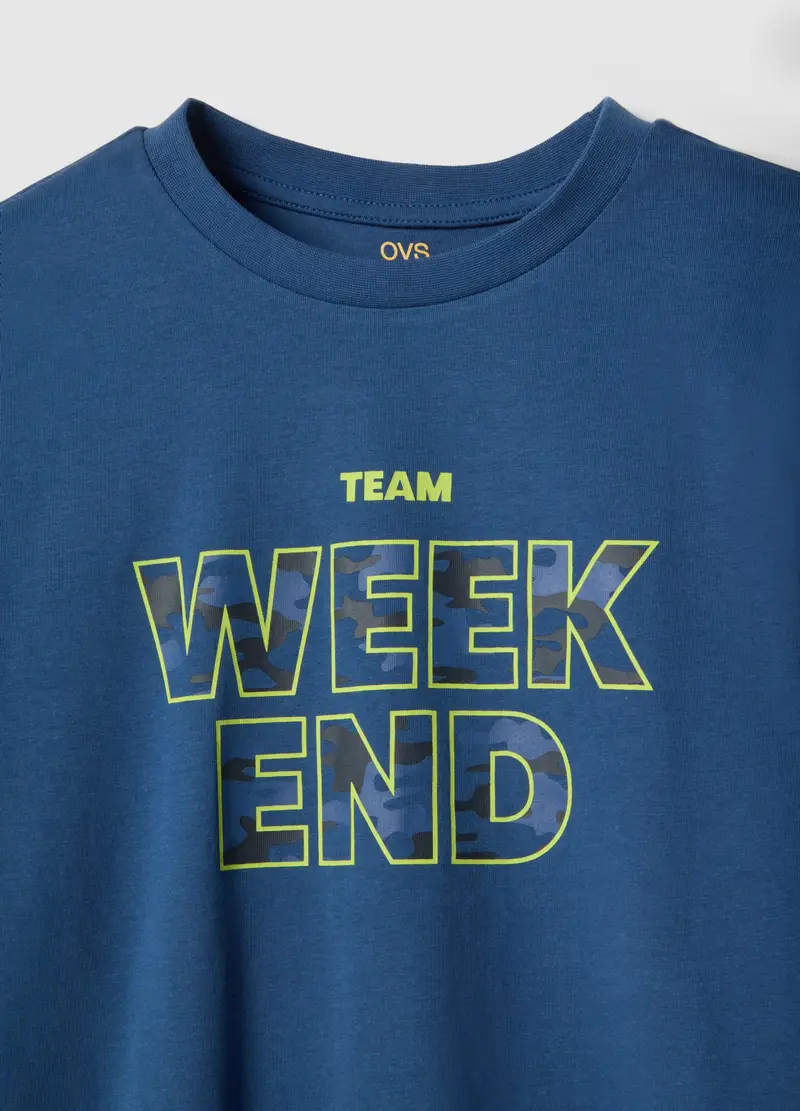 Pigiama In Puro Cotone Blu Camouflage Da Ragazzo Regular Fit, Bambino, Blu miniatura 3