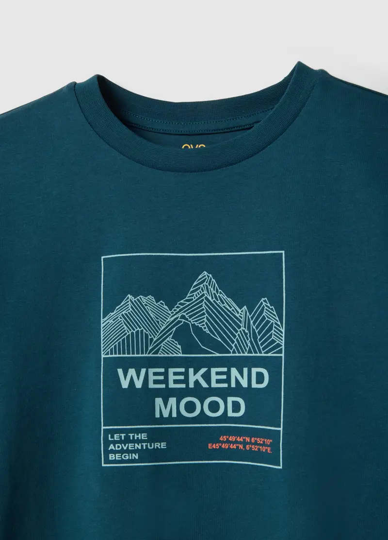 Pigiama In Puro Cotone Blu Da Ragazzo Regular Fit Con Stampa, Bambino, Blu miniatura 3