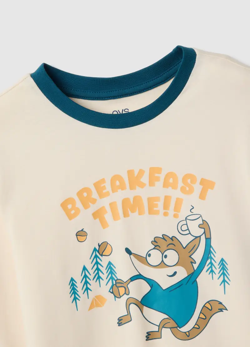 Pigiama In Puro Cotone Multicolor Con Stampa Per Bambino, Multicolor miniatura 3