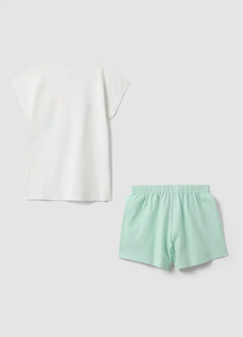 Pigiama In Puro Cotone Multicolor Da Bambina Regular Fit Con Disegni, Multicolor miniatura 2