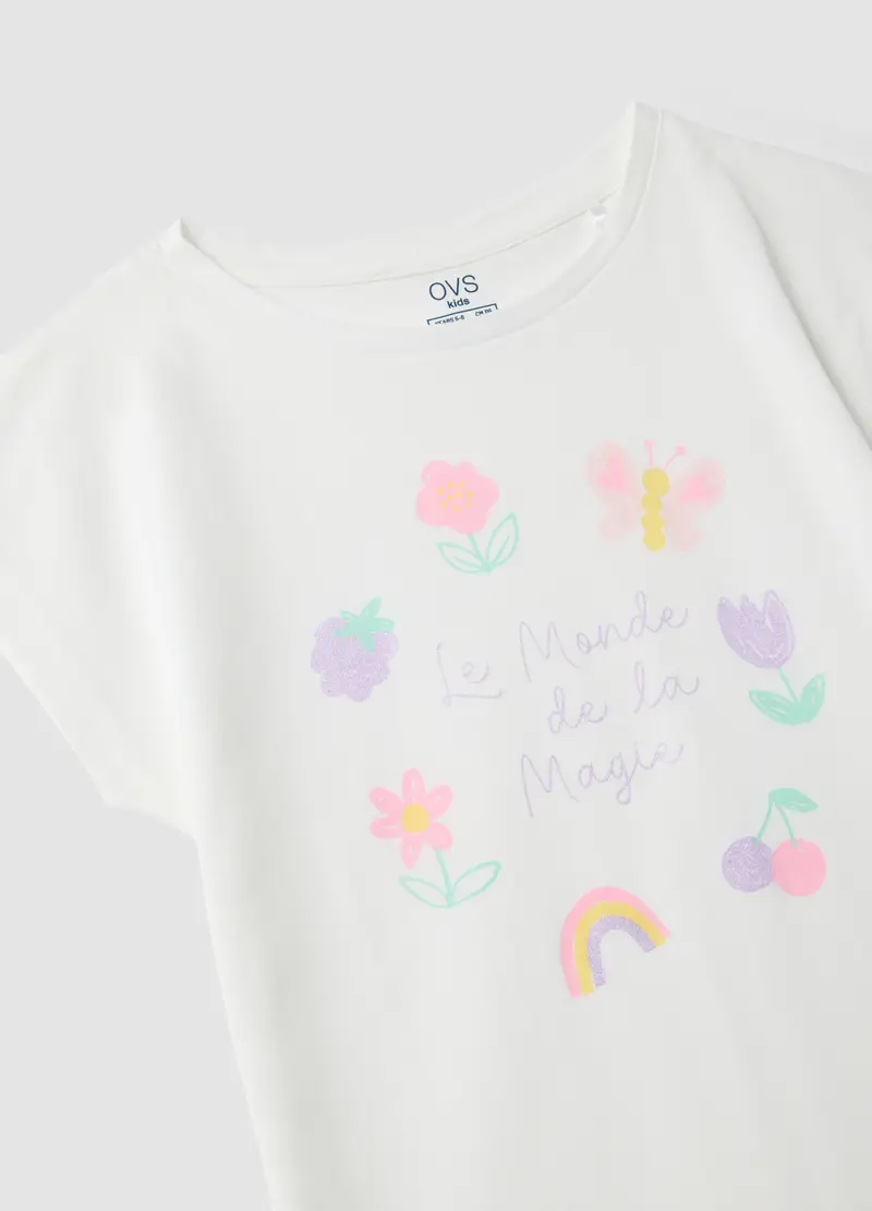 Pigiama In Puro Cotone Multicolor Da Bambina Regular Fit Con Disegni, Multicolor miniatura 3