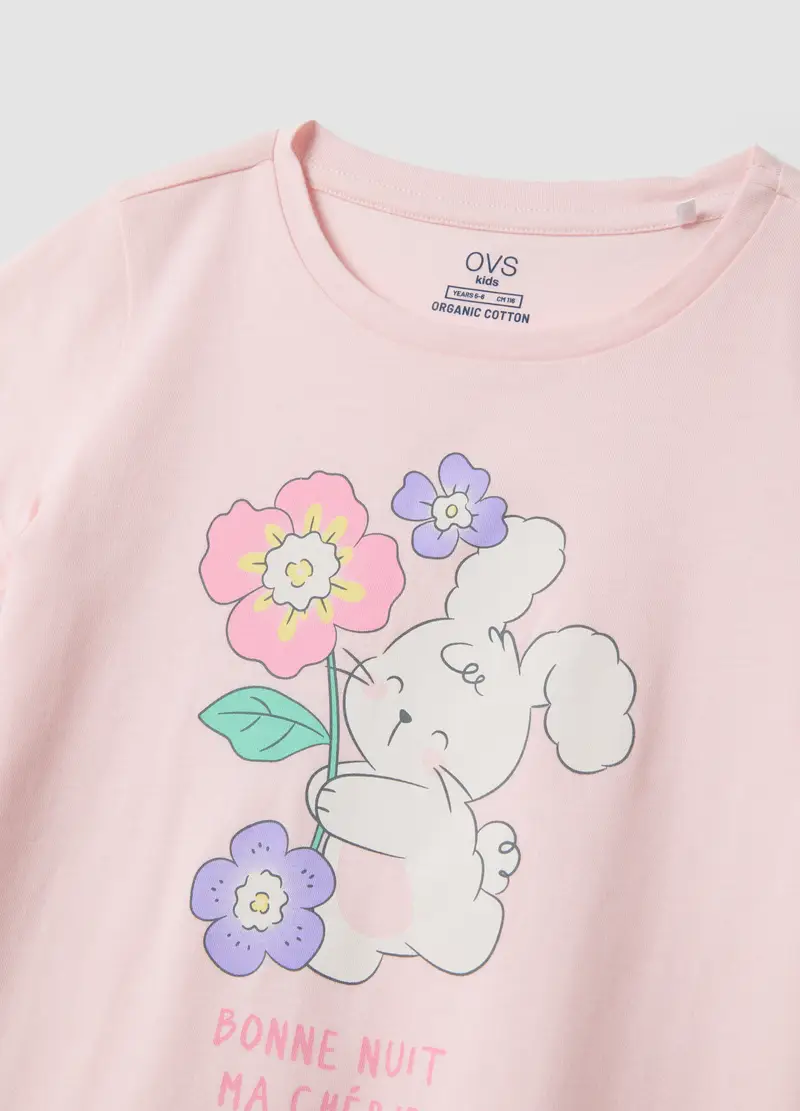 Pigiama In Puro Cotone Multicolor Da Bambina Regular Fit Con Fiori, Multicolor miniatura 3