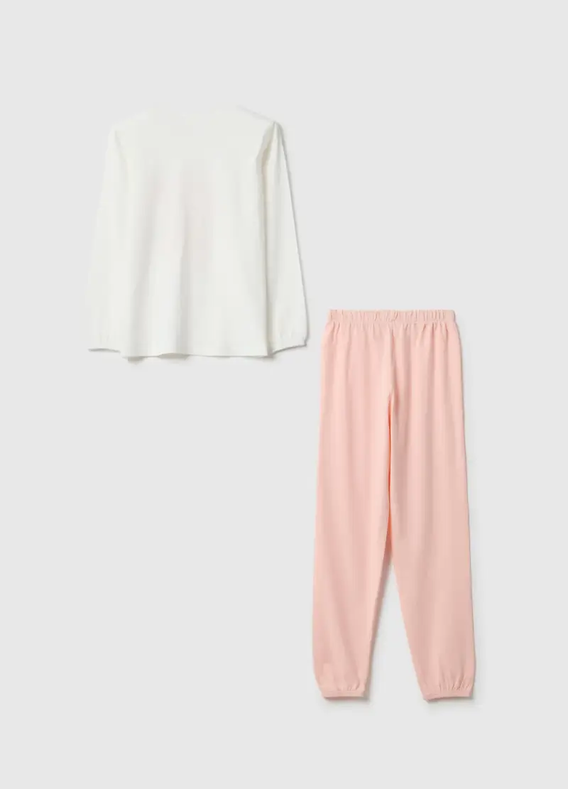 Pigiama In Puro Cotone Multicolor Da Bambina Regular Fit Con Fragole, Multicolor miniatura 2