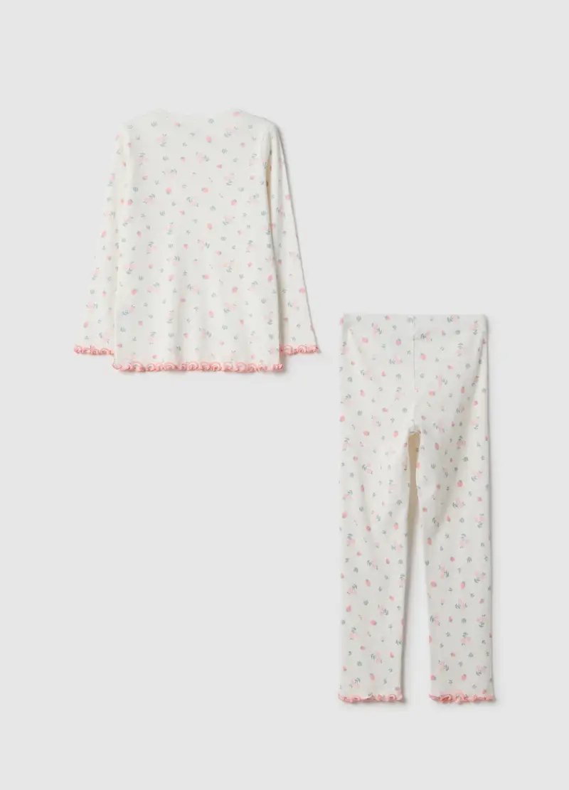 Pigiama In Puro Cotone Multicolor Da Bambina Regular Fit, Multicolor miniatura 2