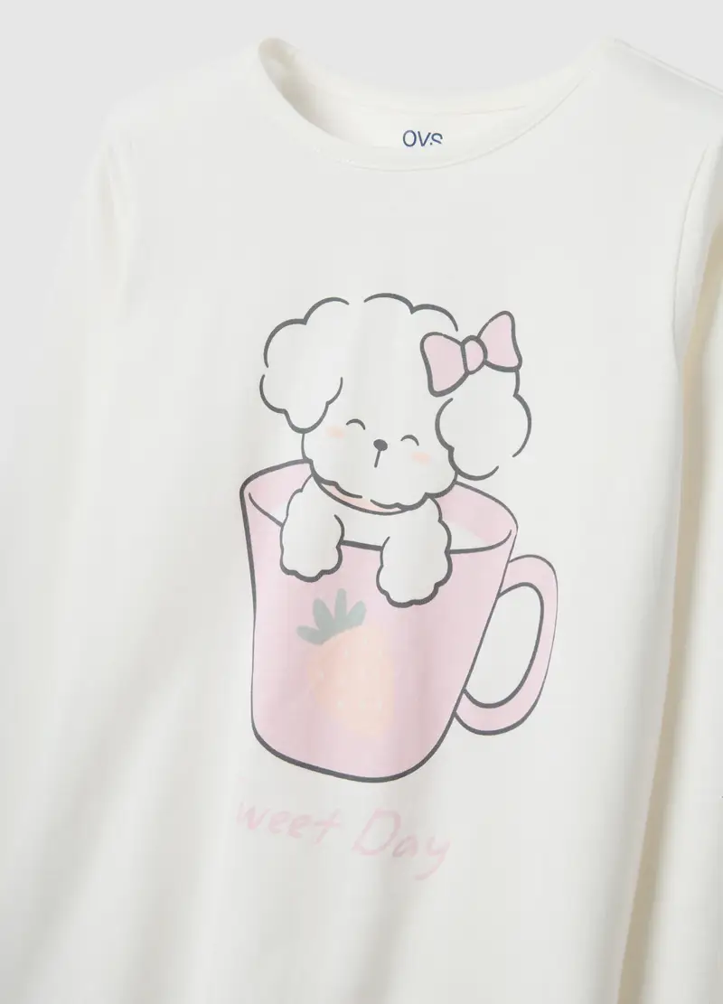 Pigiama In Puro Cotone Multicolor Da Bambina Regular Fit, Multicolor miniatura 3