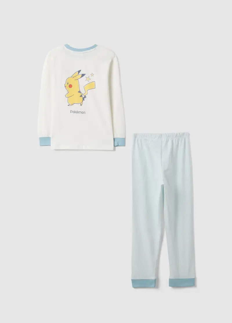 Pigiama In Puro Cotone Multicolor Da Bambino Regular Fit Con Pikachu, Multicolor miniatura 2