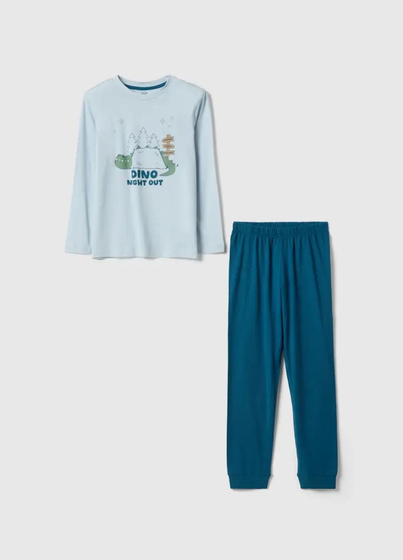 Pigiama In Puro Cotone Multicolor Da Bambino Regular Fit Con Stampa, Multicolor