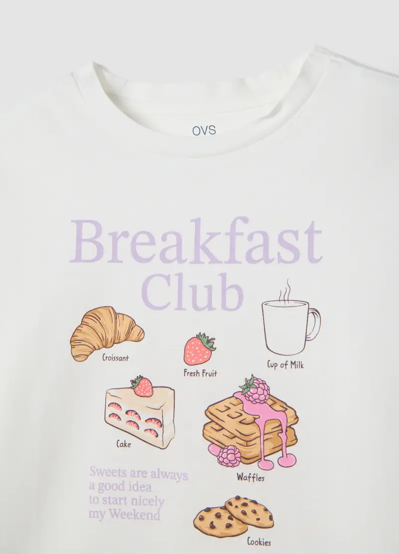 Pigiama In Puro Cotone Multicolor Da Ragazza Regular Fit Con Stampe, Bambina, Multicolor miniatura 3