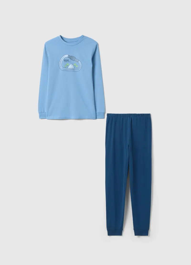 Pigiama In Puro Cotone Multicolor Da Ragazzo Regular Fit Con Stampa, Bambino, Multicolor