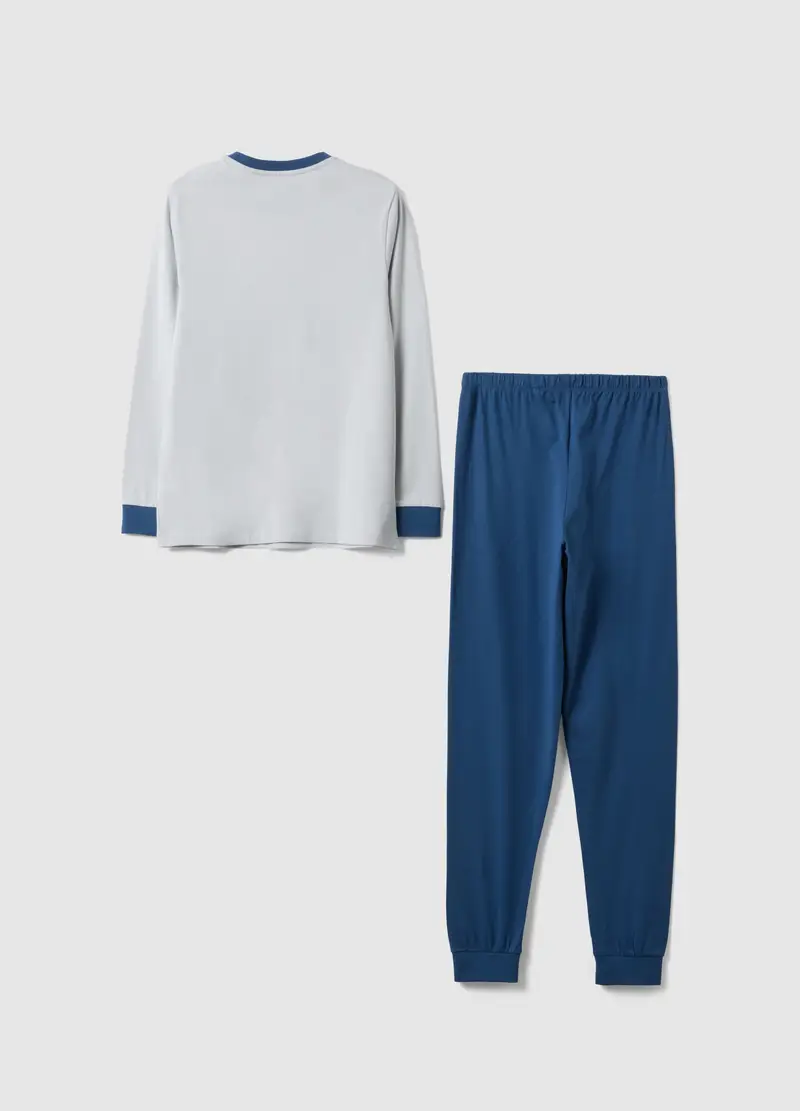 Pigiama In Puro Cotone Multicolor Da Ragazzo Regular Fit Con Stampa, Bambino, Multicolor miniatura 2