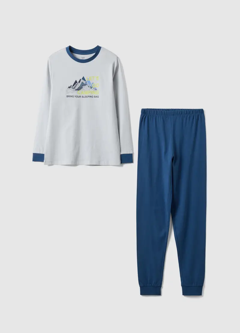 Pigiama In Puro Cotone Multicolor Da Ragazzo Regular Fit Con Stampa, Bambino, Multicolor