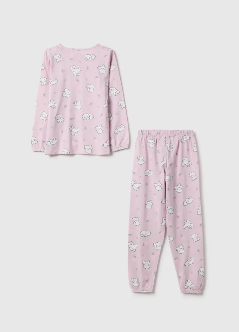 , Pigiama In Puro Cotone Rosa Regular Fit Con Stampe Per Bambine, Bambina, Rosa miniatura 2