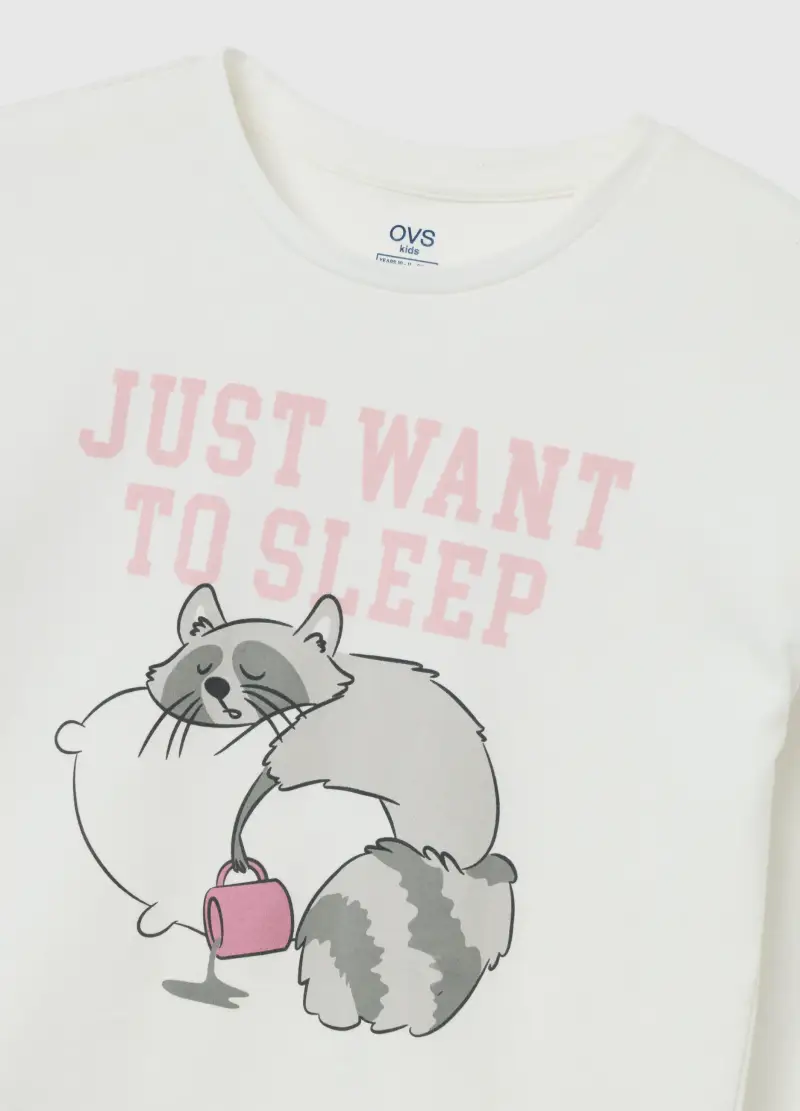 Pigiama Lungo Bianco E Rosa, Bambina, Bianco miniatura 3