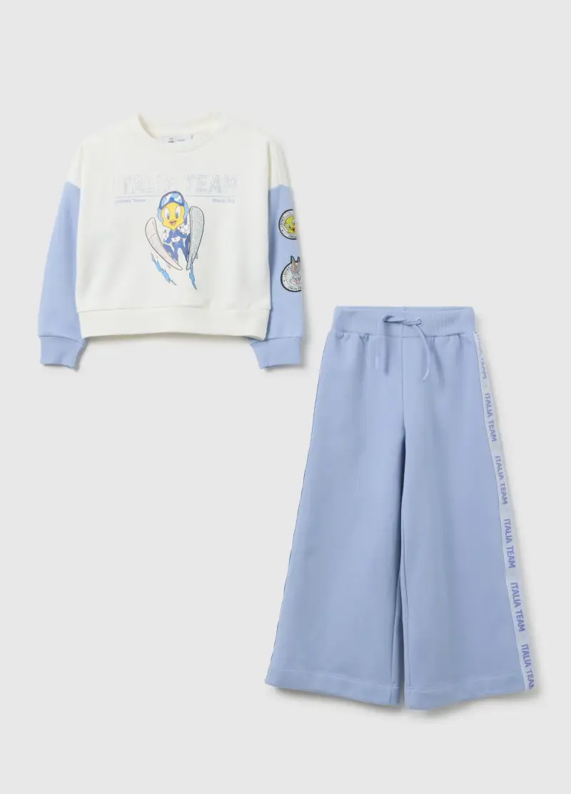 Pigiama Multicolor Da Bambina In Misto Cotone Looney Tunes X Italia Team, Multicolor