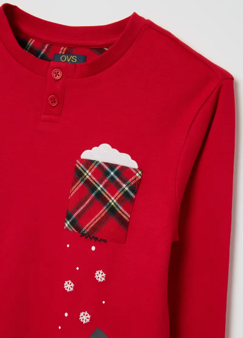 Pigiama Natalizio Multicolor Da Bambino In Puro Cotone Regular Fit, Multicolor miniatura 3