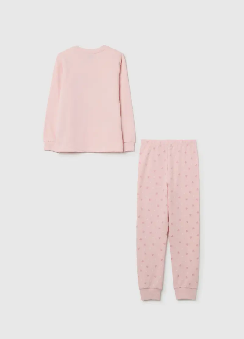 Pigiama Rosa Da Bambina In Puro Cotone Regular Fit Con Stampa, Rosa miniatura 2