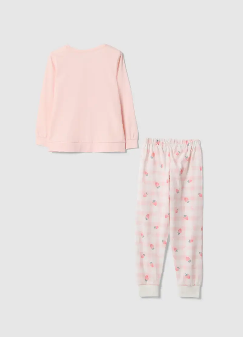 Pigiama Rosa In Cotone Organico, Bambina, Beige miniatura 2