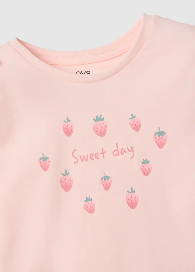 Pigiama Rosa In Cotone Organico, Bambina, Beige miniatura 3