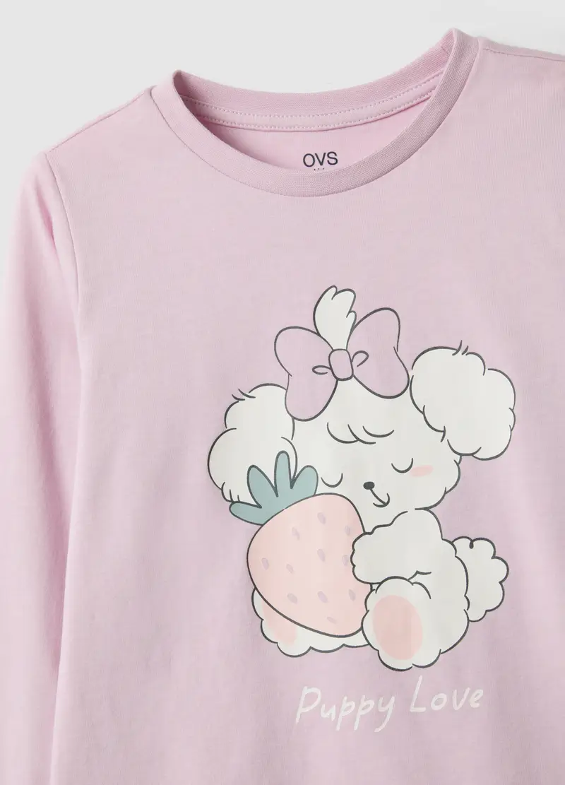 Pigiama Rosa In Cotone Organico, Bambina, Rosa miniatura 3