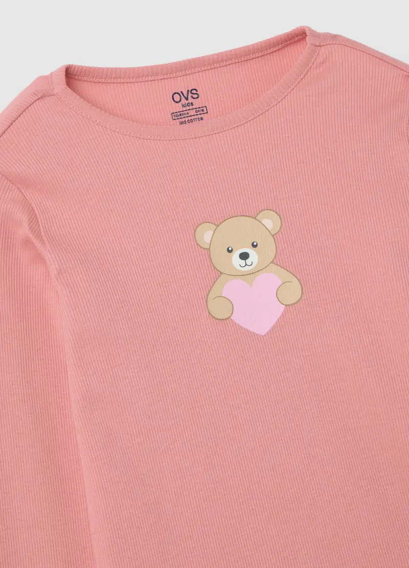 Pigiama Rosa In Cotone Per Bambina, Rosa miniatura 3