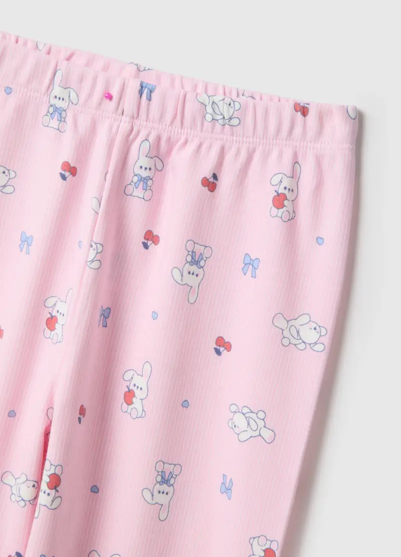 Pigiama Rosa In Puro Cotone Da Bambina Regular Fit Con Stampa, Rosa miniatura 3